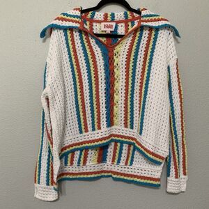 Solid And Striped Lola Pullover Crochet Cropped Cover Up Small